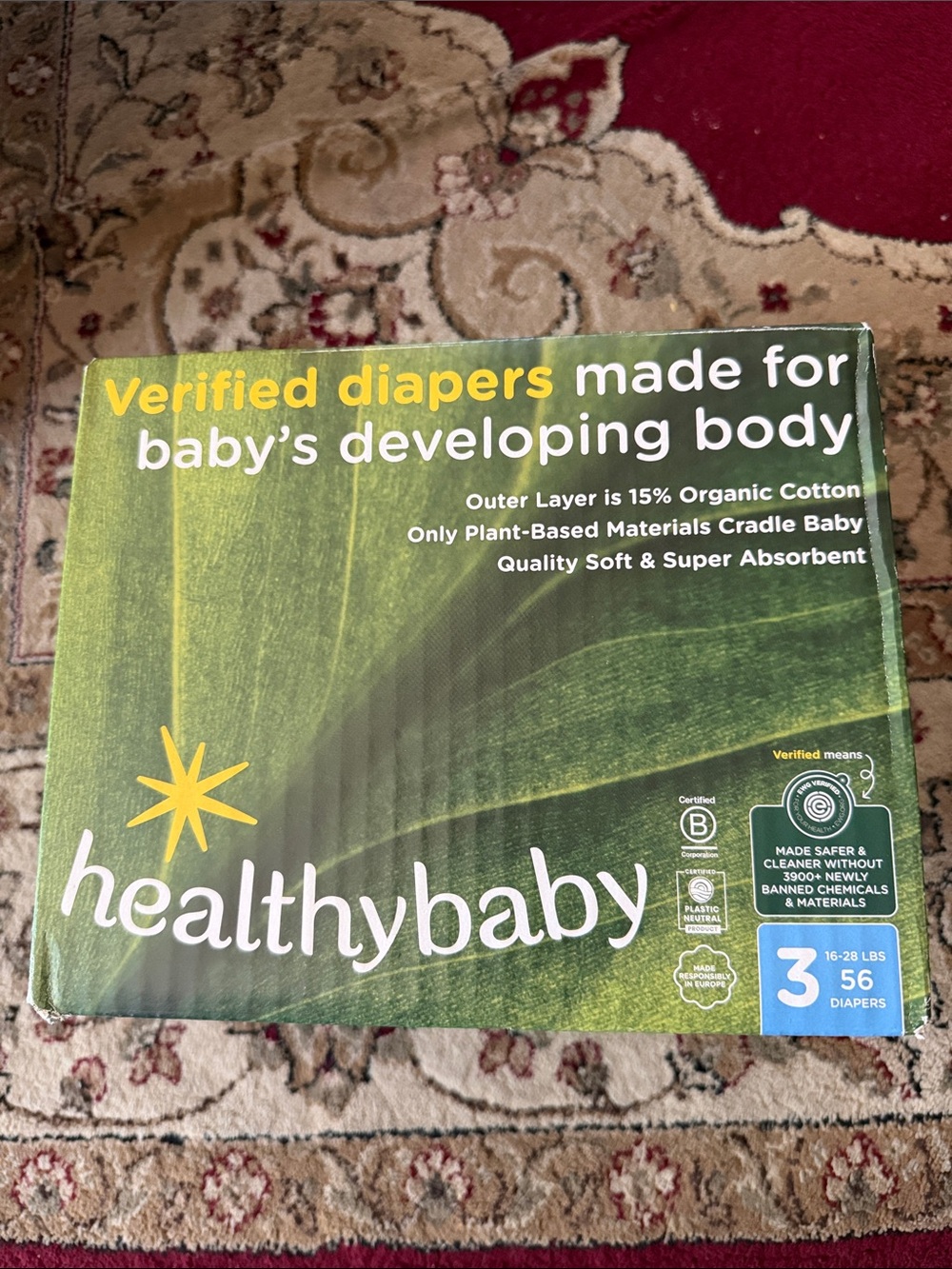 Green Verified Diapers Size 3 - 56 Count